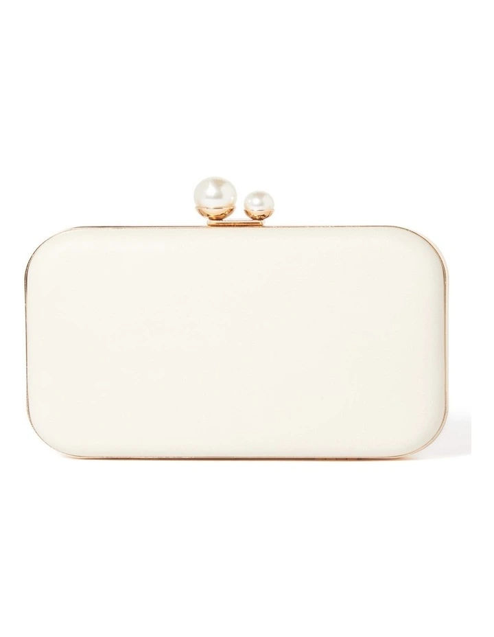 Nancy Pearl Clasp Hardcase Clutch in White image 1