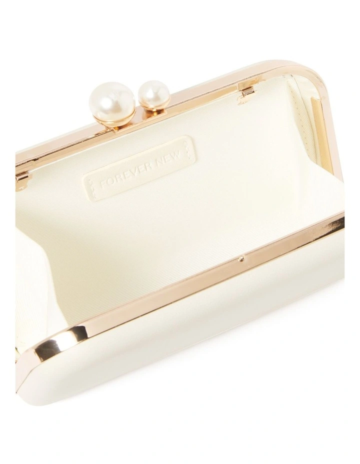 Nancy Pearl Clasp Hardcase Clutch in White image 2