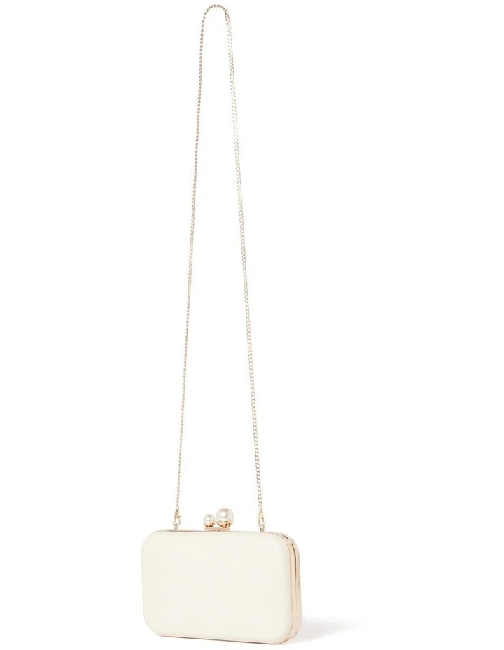 Nancy Pearl Clasp Hardcase Clutch in White image 4
