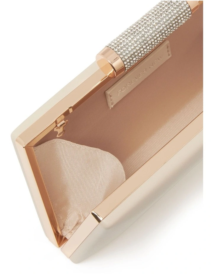 Forever New Jacqui Crystal Clasp Hardcase Clutch In Ivory Myer