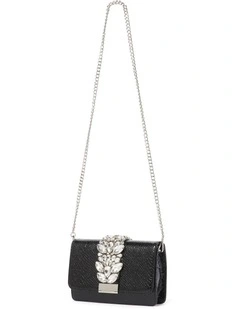 Signature Lucille Crystal Clutch in Black
