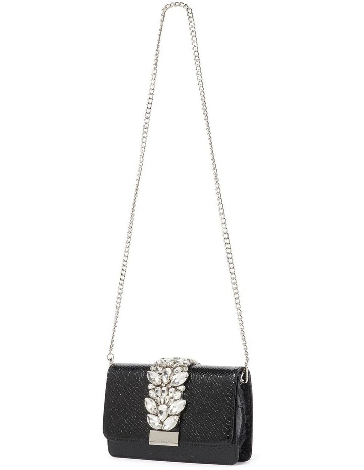 Signature Lucille Crystal Clutch in Black image 1