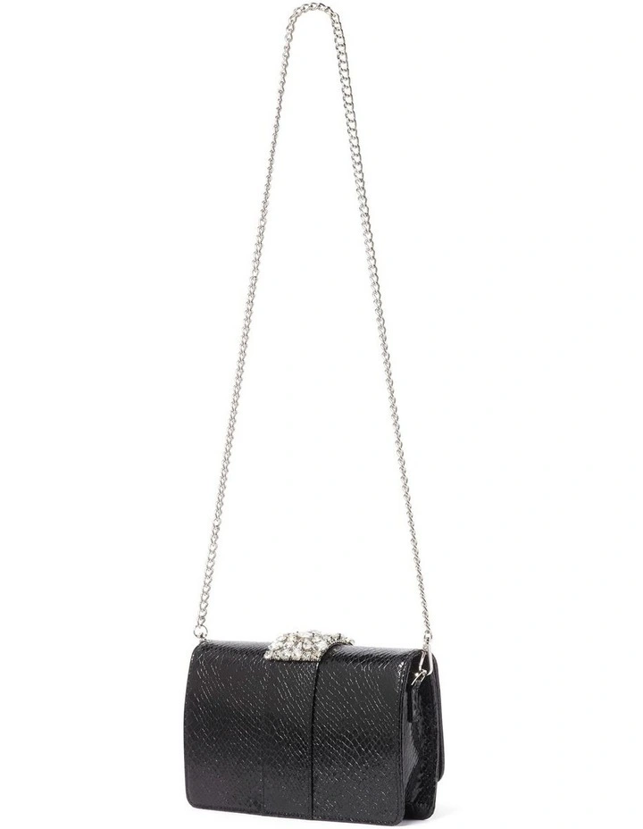 Signature Lucille Crystal Clutch in Black image 4
