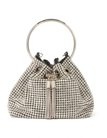 Skylah Sparkle Metal Handle Bag in Silver