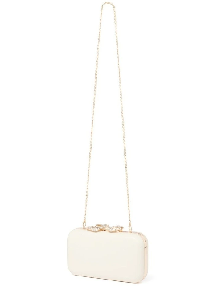Tara Bow Metal Hardcase Cluth in White image 2