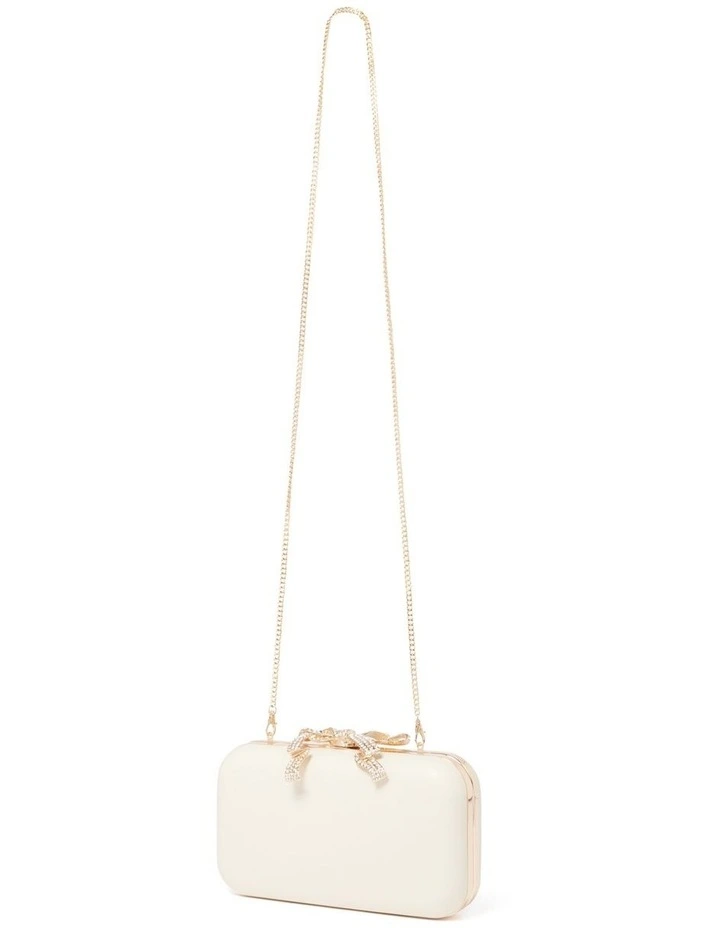 Tara Bow Metal Hardcase Cluth in White image 4