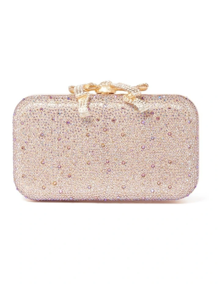 Tara Bow Metal Hardcase Clutch in Pink image 1