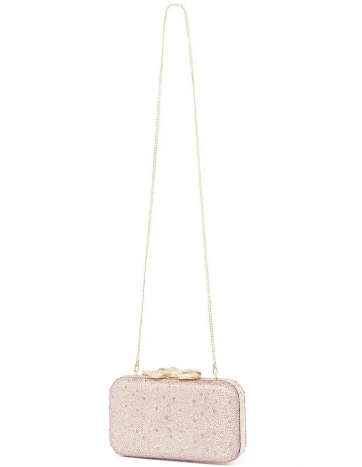 Tara Bow Metal Hardcase Clutch in Pink image 2