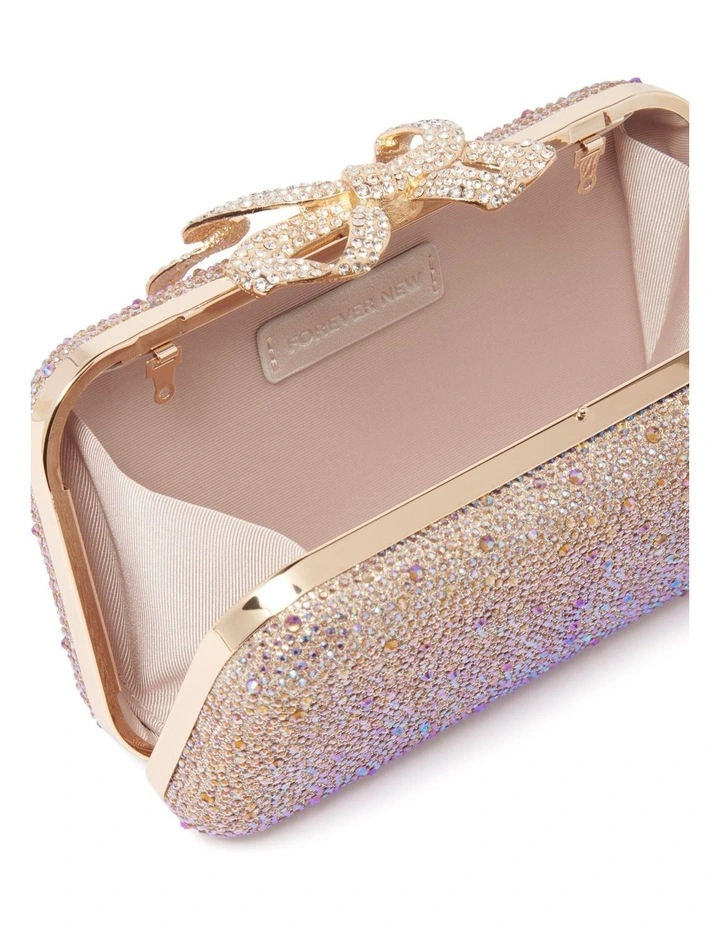 Tara Bow Metal Hardcase Clutch in Pink image 3