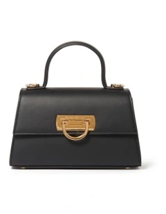 Signature Vivian Mini Top Handle Bag in Black