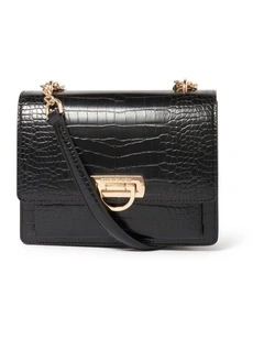 Signature Cassandra Chain Shoulder Bag in Black