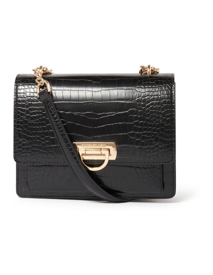 Signature Cassandra Chain Shoulder Bag in Black image 1