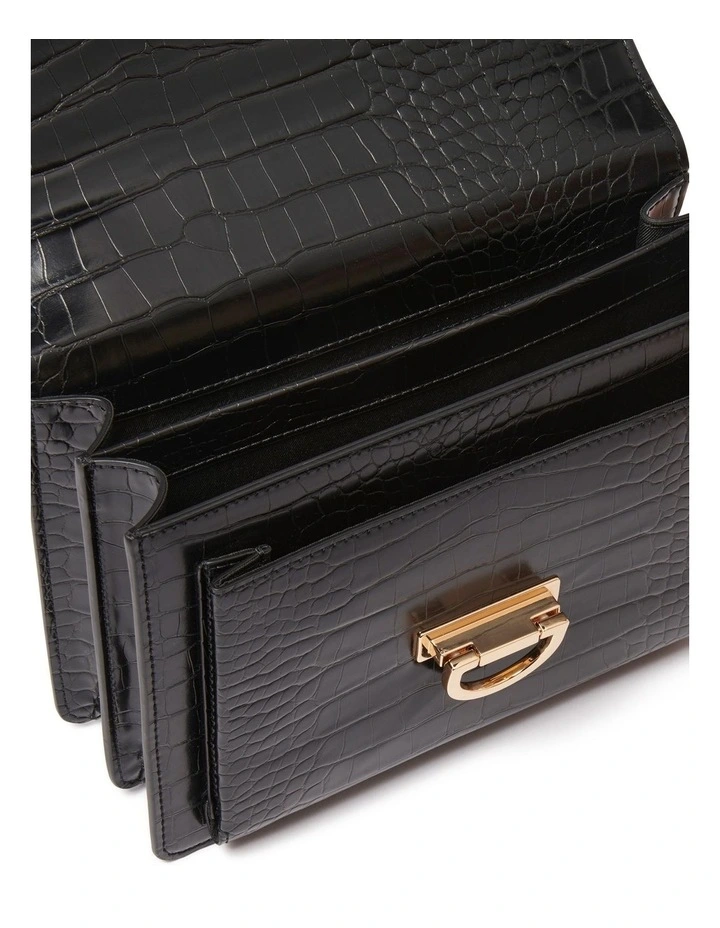 Signature Cassandra Chain Shoulder Bag in Black image 2