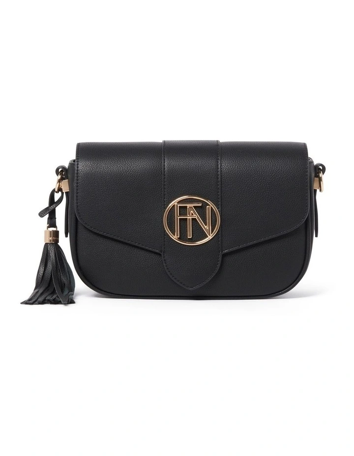 Signature Thea Tassel Saddle Bag in Black image 1