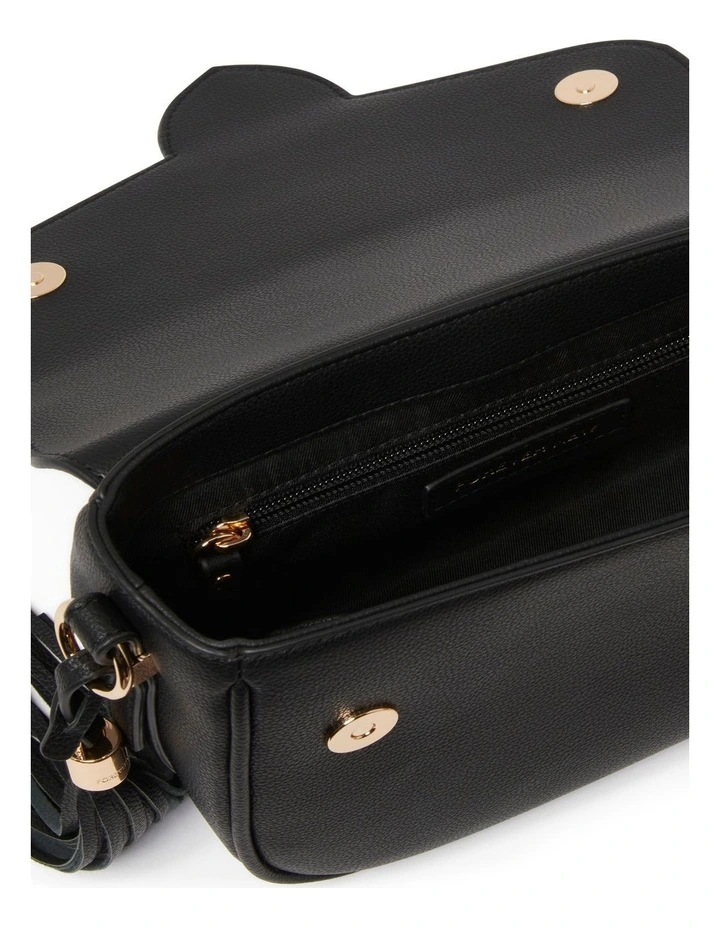 Signature Thea Tassel Saddle Bag in Black image 2