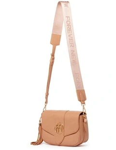Signature Thea Tassel Saddle Bag in Camel