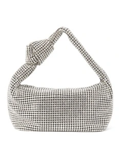 Signature Daphne Knot Embellished Bag in Silver