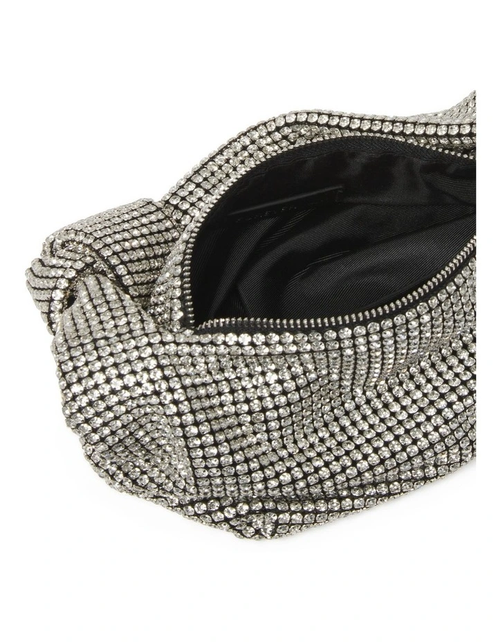 Signature Daphne Knot Embellished Bag in Silver image 3