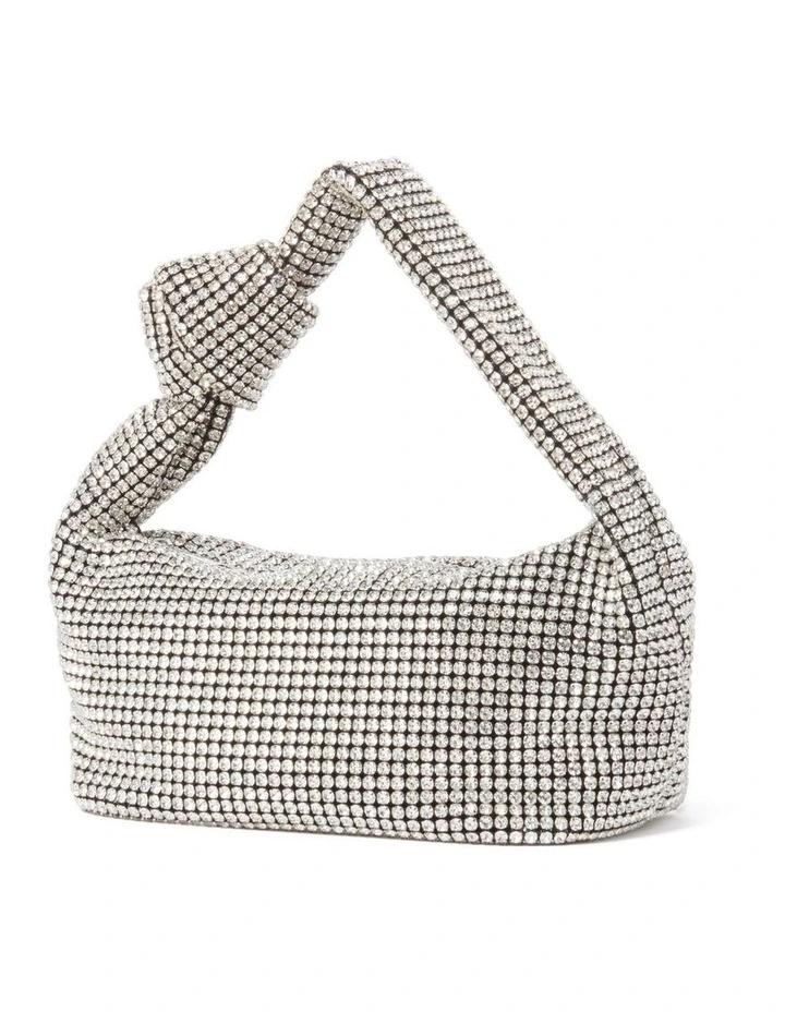 Signature Daphne Knot Embellished Bag in Silver image 4