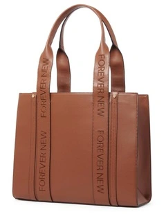Signature Alison Structured Tote Bag in Tan