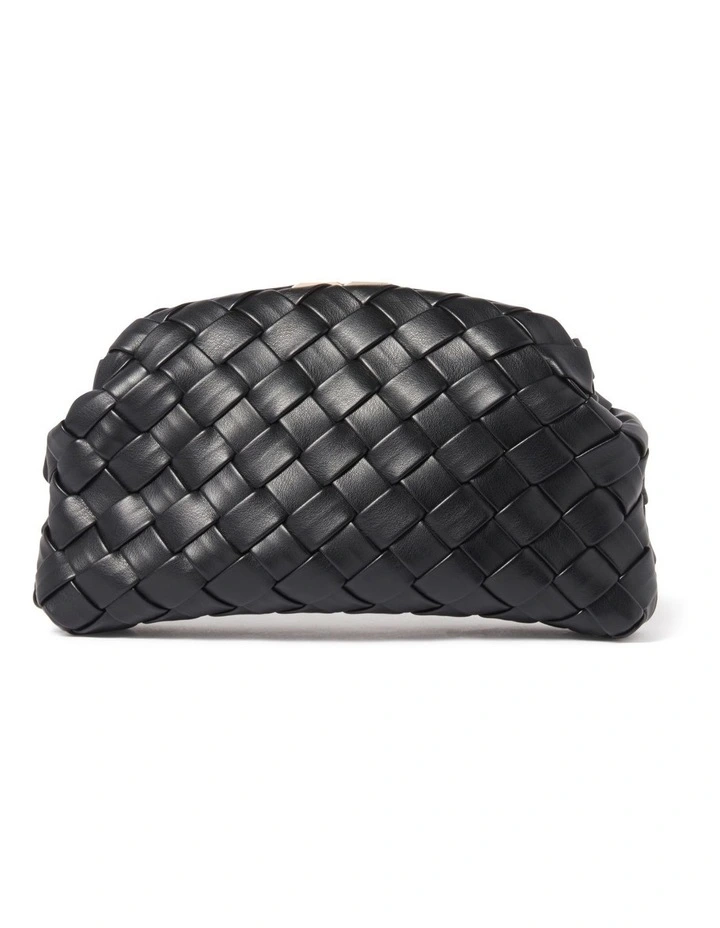 Winifred Weave Frame Clutch in Black image 1