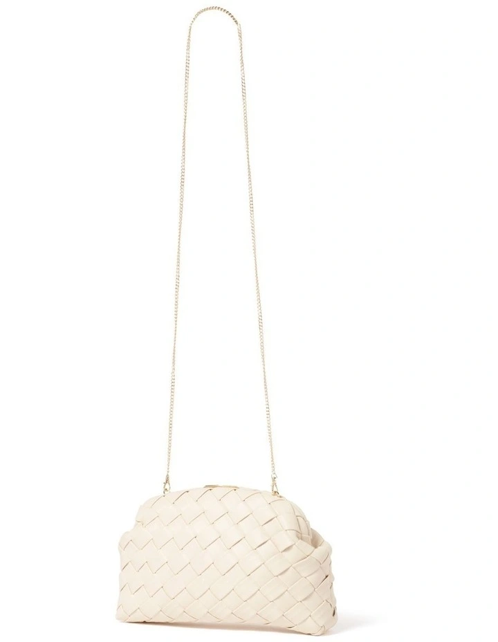 Winifred Weave Frame Clutch in Cream image 4