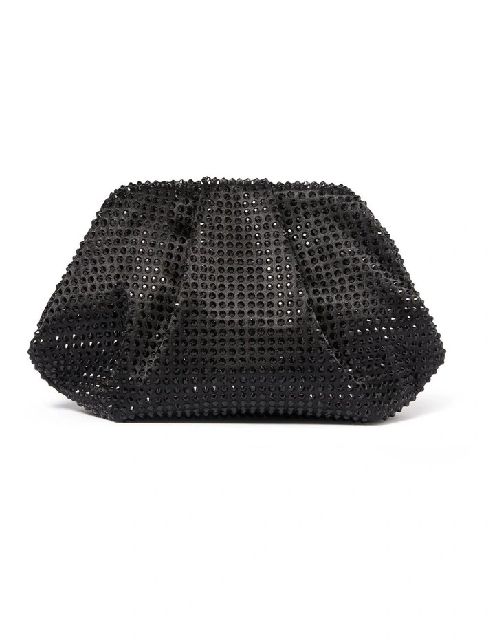 Signature Reece Ruched Clutch in Black image 1