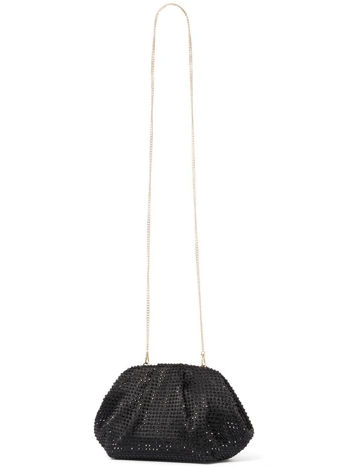 Signature Reece Ruched Clutch in Black image 2