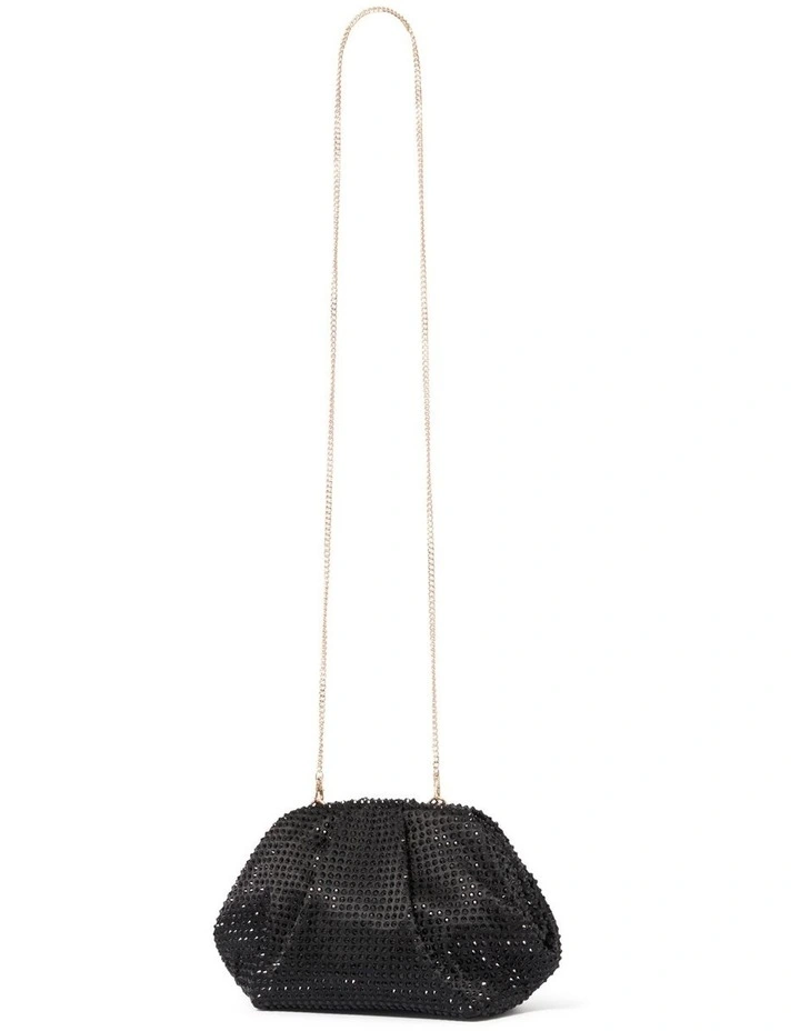 Signature Reece Ruched Clutch in Black image 4