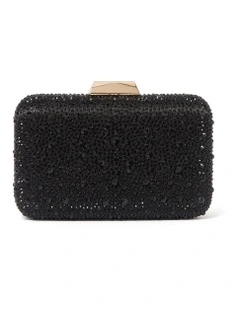 Signature Francesca Sparkle Hardcase Clutch in Black