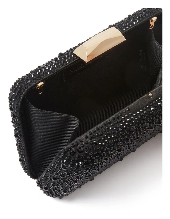 Signature Francesca Sparkle Hardcase Clutch in Black image 4