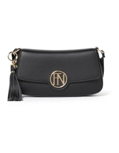 Signature Sandy Logo Shoulder Bag in Black