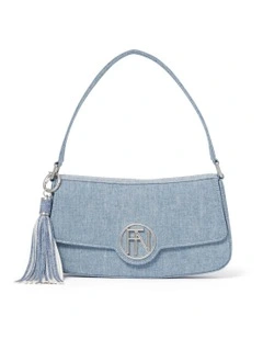 Signature Sandy Logo Shoulder Bag in Blue