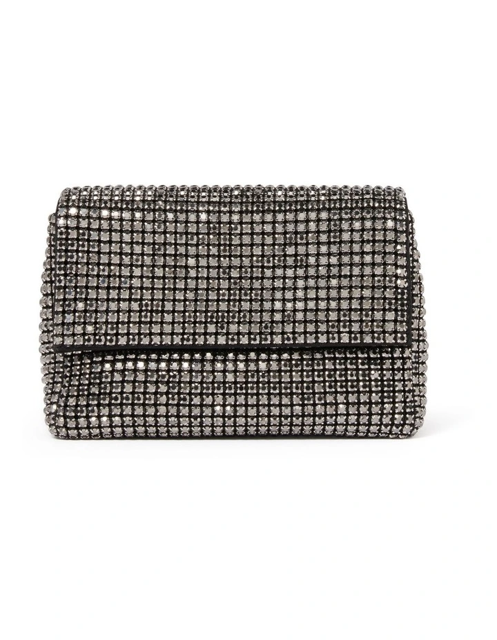 Signature Eden Embellished Clutch in Silver image 1