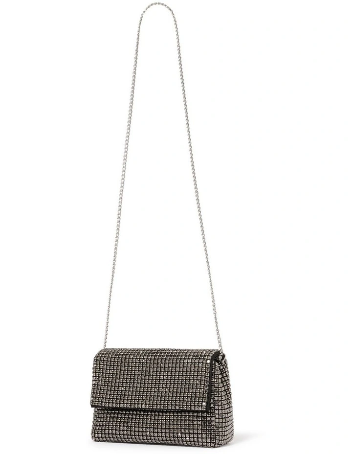 Signature Eden Embellished Clutch in Silver image 4