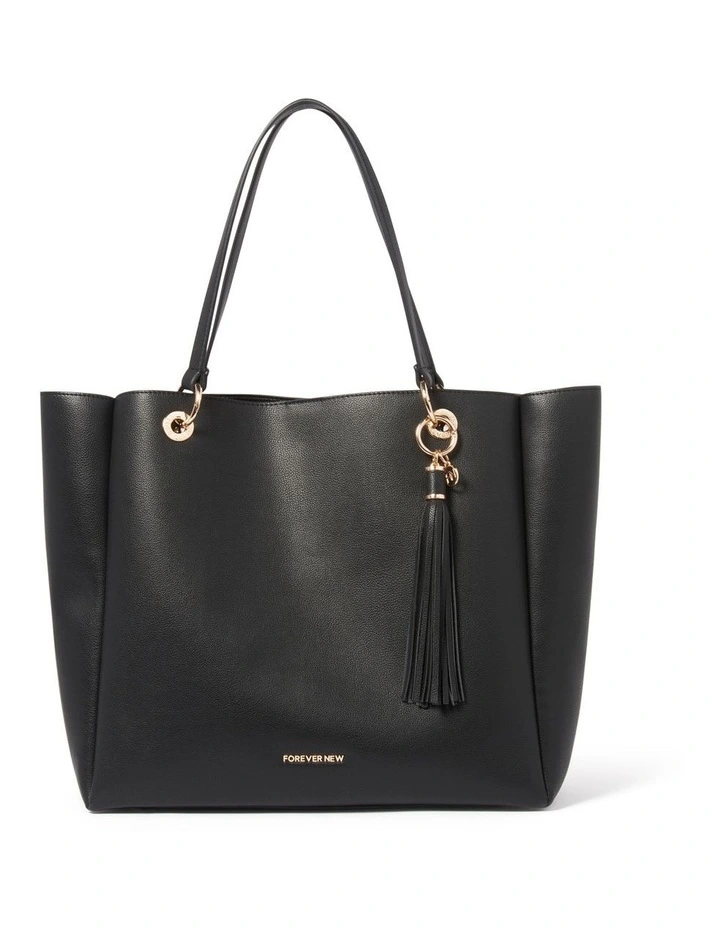 Signature Evie Eyelet Tote Bag in Black image 1