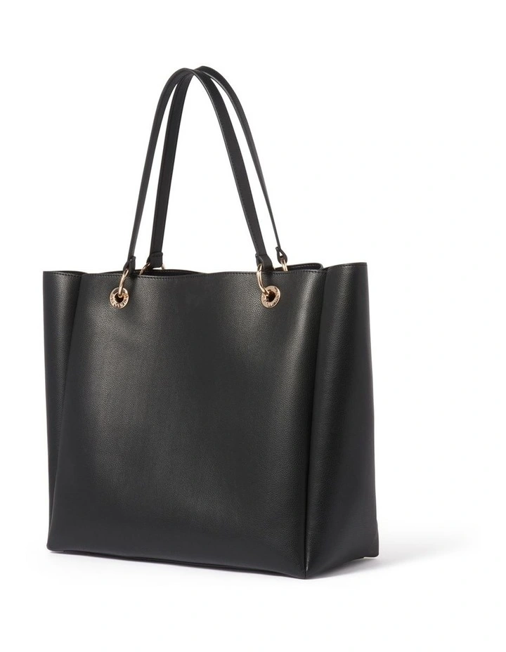 Signature Evie Eyelet Tote Bag in Black image 2