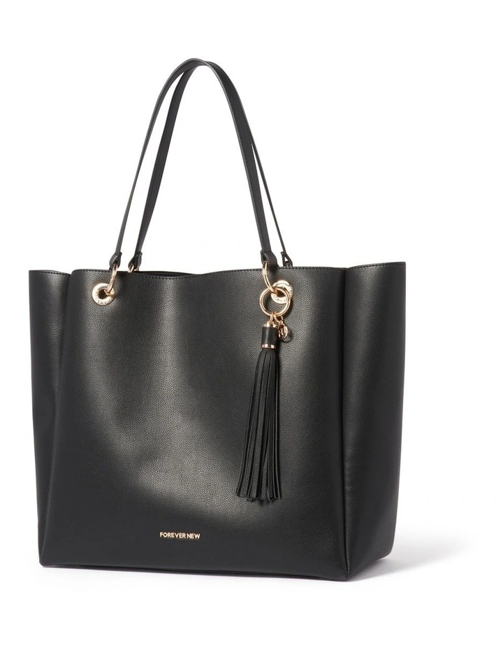 Signature Evie Eyelet Tote Bag in Black image 3