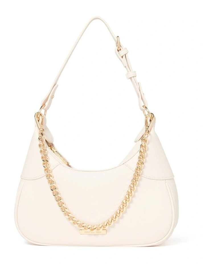 Darcy Chain Crescent Bag in Cream image 1