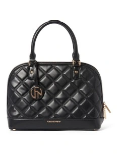 Polly Quilted Bowler Bag in Black