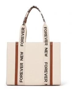 Signature Alison Structured Tote Bag in Cream