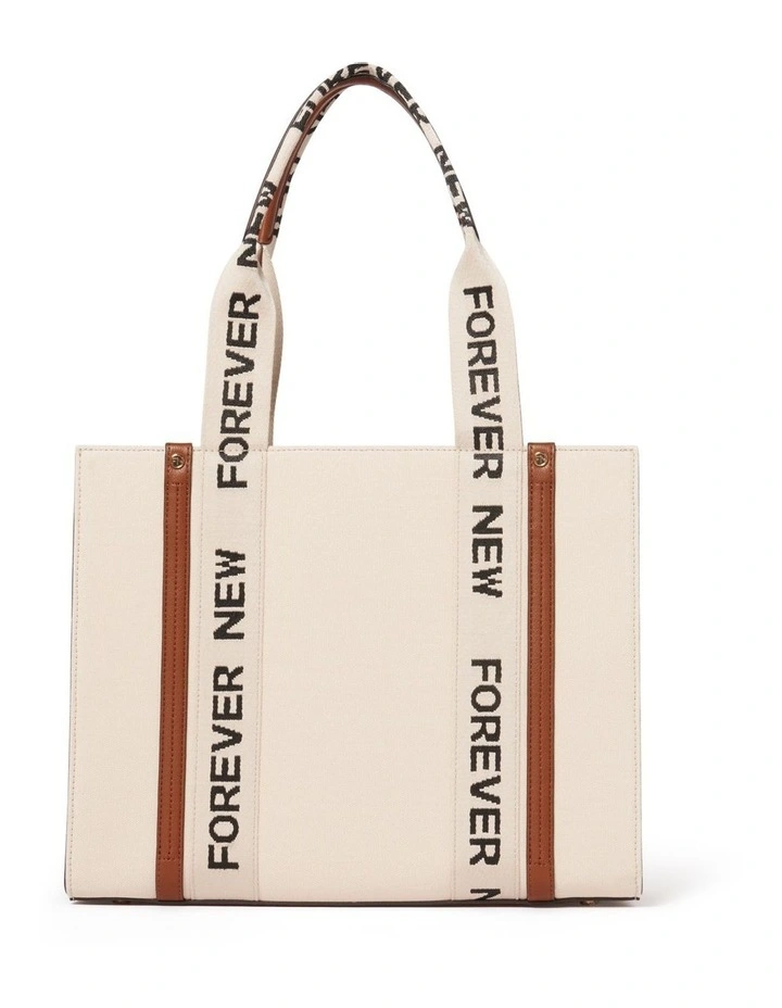 Signature Alison Structured Tote Bag in Cream image 1