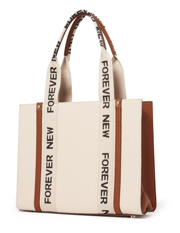 Signature Alison Structured Tote Bag in Cream image 2