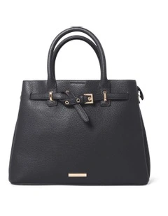 Tatum Buckle Tote Bag in Black