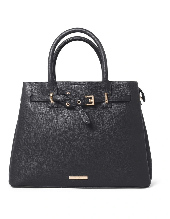Tatum Buckle Tote Bag in Black image 1