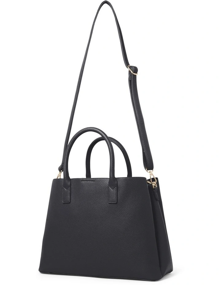 Tatum Buckle Tote Bag in Black image 2