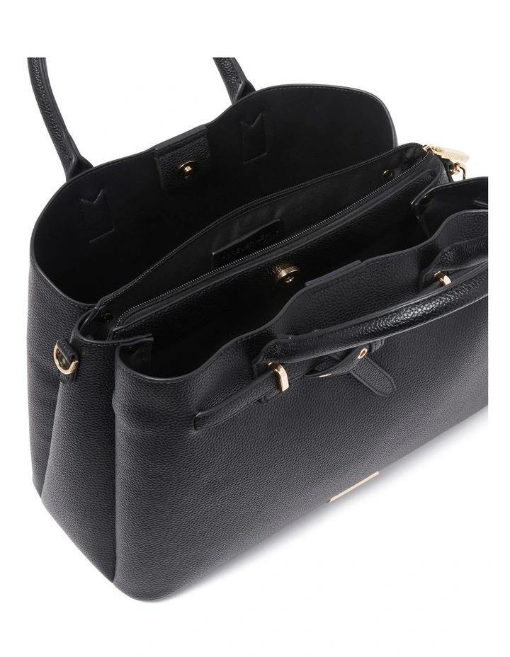 Tatum Buckle Tote Bag in Black image 3