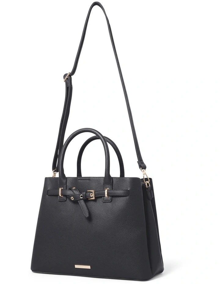 Tatum Buckle Tote Bag in Black image 4