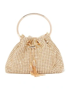 Skylah Sparkle Metal Handle Bag in Gold