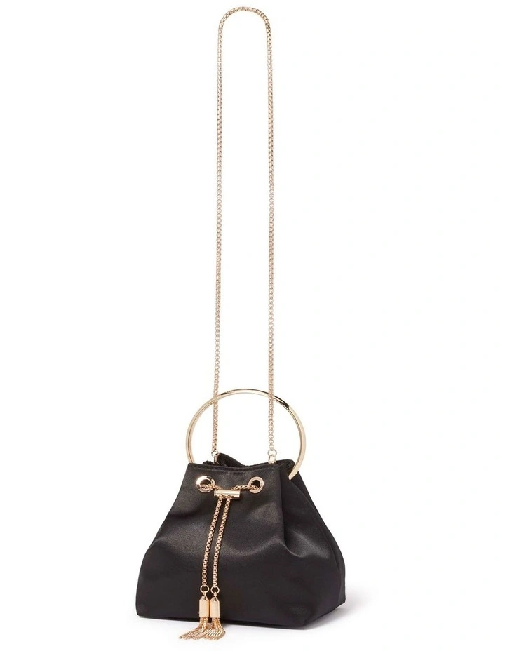 Signature Charlie Chain Metal Handle Bag in Black image 4